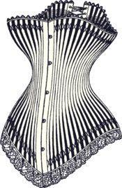Custom Black English coutil conical rib waist training corset -MF1361 |  MorganaFemmeCouture